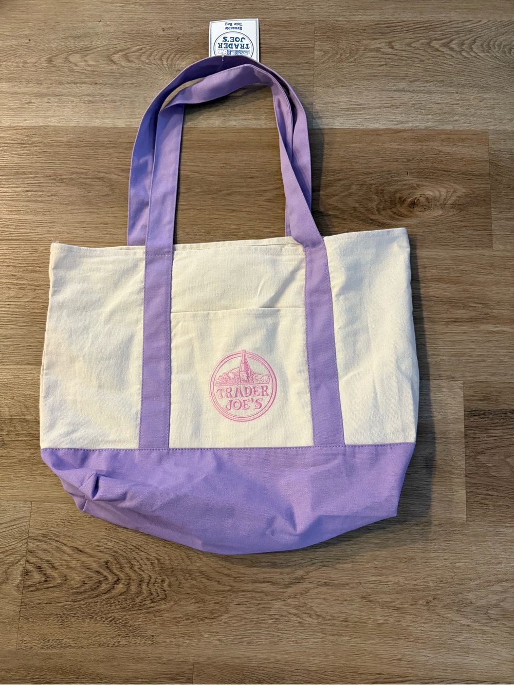 Lavender & Cream Canvas Tote Bag
